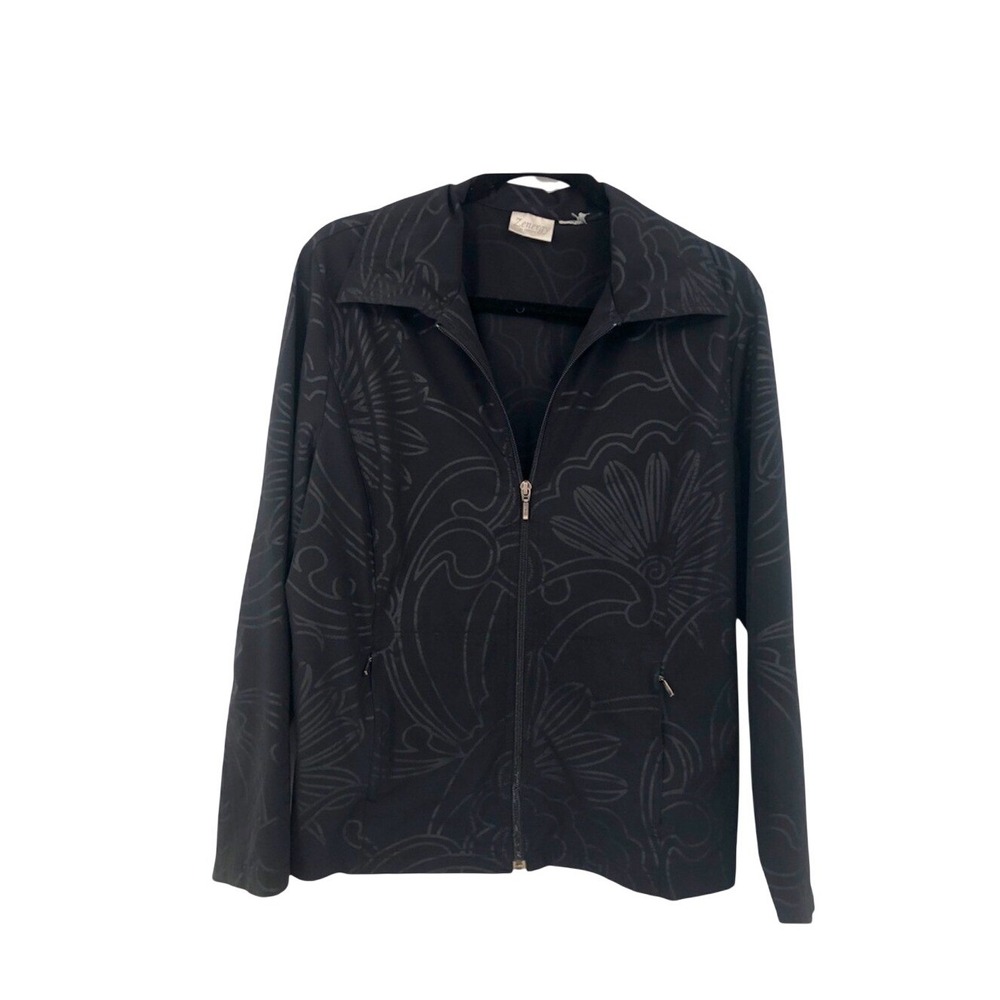 Zenergy women's black zip up jacket with pockets‎ M